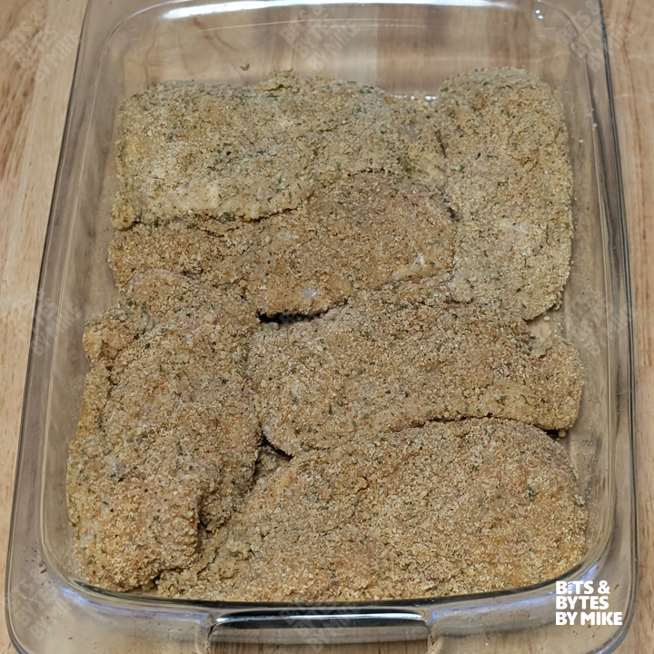 Photo of chicken coated in breadcrumbs
